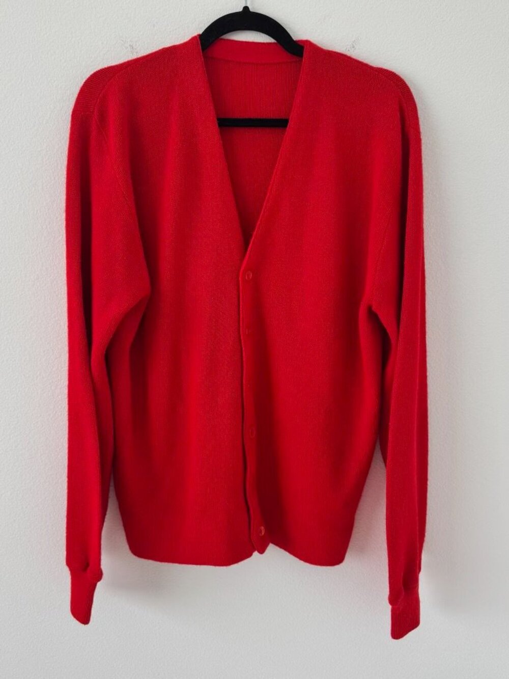 Vintage Bright Red Button Front Cardigan